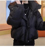 Hooded Collar Cotton-padded Jacket For Women Autumn Winter Solid Loose Warm Female Puffer Coat
