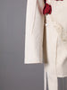 Women Beige Flower Ribbon Big Size Vintage Blazer Lapel Long Sleeve Jacket Tide Spring Autumn CPG2872