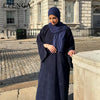 Arabic Women Corduroy Abaya Dress Ramadan Dubai Muslim Modest Cardigan Islamic Autumn Winter Warm Turkey Loose Solid Robe