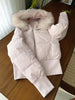Fur Collar Hoody Slim Waist Bread Parkas Elegant Warm Women Clothing Lovely Zip Patchwork Casual Coats