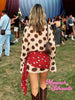 Contrast Polka Dot Sheer Short Dress Women Chic Lapel V-neck Long Flare Sleeves With Wrap Tie Dresses Layered Daily Ootd Styling