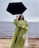 Green Lapel Trench Coats Woman Chic Solid Color Lace-up Long Sleeve Jacket Lady Autumn Winter Commuter Outerwear