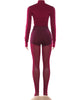 Mesh Patchwork 3 Piece Set Woman O-Neck Full Sleeve Tops+Shorts+Thin Leggings Tight Stretch Midnight Hipster Clubwear