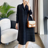 Pleated Triple Button Long Sleeve Lapel Dress Women Spring Korean Causal Elegant Clothes