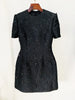 High Street Designer Stylish Dress Women's Beaded Floral Jacquard Trimmed Dress