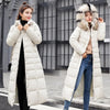 Female Winter Over Knee Loose Large Fur Collar Hooded Warm Thick Parkas Long Down Cotton Plus Size Parkas Coat Women Padded Coat