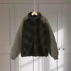 Street Faux Fur Patchwork Jacket Women Design Sense Long Sleeves Casual Female Coat Autumn Winter Lady Streetwear