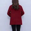 High End Women's Solid Woolen Coat Autumn Winter Middle Aged Mother Wool Trench Outwear Large Size Mother Warm Blend Jacket 4XL
