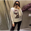 Women's Ski Suit Hooded Full Sleeve Jacket White High-Waisted Flared Pants Set Female Ski Sport Outerwear