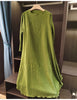 Embossed Pleated Women's Dress Spring Loose Simple Solid Color Long Sleeve Famale Clothing 2DB6616