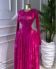 Women O-neck Long Sleeve Big Swing Pleated Maxi Dress Evening Sexy Parties Birthday Vacation Long Dresses Vestidos