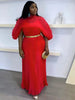 Yudx Pleated Fall Handmade Pleated Women's Dresses Loose Plus Size Women's High Smocked Dress Long Dress