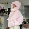 Warm Women's Hooded Cotton Padded Coats Loose Solid Stand Collar Full Sleeve Zipper Pockets Coat Autumn Winter Lady Outwear