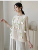 Design Bowknot Flower Women's Pleated Shirt Coat O-neck Elastic Loose Long Sleeve Sweet Temperament Chic Top