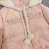 Pink Kawaii Lolita Style Women Parka Japanese Cute Embroidery Bunny Ears Hooded Jacket Loose Plush Velvet Lined Down Padded Coat