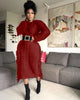 Women Long Sleeve Tassel Bodycon Midi Knit Straight Maxi Dress Autumn Winter O-neck Sweater Vestidos Dresses