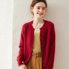 Spring Women's Cardigan 100% Cashmere Knitted Sweater Chic Tops Cashmere Coat Casual O-Neck Loose Women Cardigan