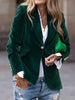 Elegant Velour Blazers Women Retro Single Button Suit Collar Jacket Blazer Coat Autumn Long Sleeve Simple Outerwear