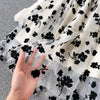 French Style Elegant Two Piece Sets Women Double Breasted Blazer Jacket + Mesh A-line Long Dress Korean Outfits