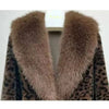 Women Autumn Winter Leopard Print Temperament Fur Coat Medium-Long High End Fur Collar With Belt Fur Jacket Overcoat