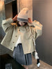 Korea Short Outerwear Woman Casual Loose Lazy Chic Long Sleeve Cotton Blends Windbreaker Coats Thin Thench
