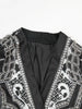 White Pearl Nailed Big Size Blazer Women V-neck Long Sleeve Loose Fit Jacket Tide Spring Autumn 7C274100