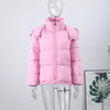 Solid Hooded Padded Jacket Women's Warm Long Sleeve Oversized Jacket Autumn Winter Lady High Street Outerwear
