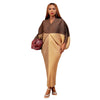 Elegant Women Pleated Patchwork Double Wear Batwing Long Sleeve V-neck Bodycon Midi Maxi Long Dresses Vestidos