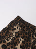 Leopard Ripped Wide Leg Jeans For Women High Waist Patchwork Button Loose Denim Pant Female Clothing