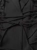 Solid Patchwork Lace Up Chic Blazer For Women Notched Collar Long Sleeve Temperament Blazers Female Style