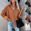Winter Clothes Women Corduroy Long Sleeve Casual Shirt Button Women Coat Overshirt Loose Comfortable Coat Female