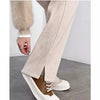 High Waist Autumn Winter Women Woolen Pants Elastic Waist Quality Trousers Straight Type Soft Warm Trousers