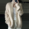 Autumn Winter Thick Turtleneck Cashmere Knitted Cardigan Women Casual Knit Loose Wool Sweater Larg Size Female Jacket Tops