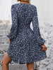Dresses Woman Clothing V Neck Lantern Sleeve Wrap Mini Dress Ruched Waist Flowy Hem Elegant for Autumn and Party Styles