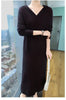 100%Pure Mink Cashmere Knitted Dress Ladies Hooded Collar Large Size Long Skirt Casual High Waist Hooded Skirts Autumn Dress