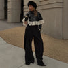 Women's Coat Stand Collar Single Breasted Ruffle Hem Patchwork Female Cape Early Spring Chic Holiday Lady Capes