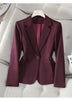 Women Blazer Fuchsia Apricot Black Long Sleeve Single Button Suit Ladies Work Wear Jacket Coat Female Outerwear 4XL