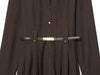 Women Elegant With Belt Long Shirt Dress Front Button Lapel Collar A-line Autumn Dresses Female Vestidos