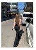 Low Waist Boot Cut Jeans For Women Stretch Denim Flared Pants Black Casual Female Bell Bottom Trousers