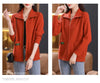 Knitted Cardigan Jacket Women Sweater Autumn Winter Lapel Zipper Sweater Jacket Loose Solid Outerwear Female Sweatshirt Tops