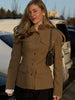 Spring Stand Collar Trench Coats For Women Y2K Long Sleeve Pockets Waist Jacket Street Lady Single Breasted Outerwear