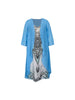 Women's plus Size Casual Dress Sets Solid Open Front & Graphic Printed Clothing Set Comfortable plus Size Outfits