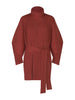 Pleated High Neck Single Breasted Waistband Long Jacket Women Soft Comfortable Coats