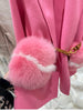 Women Winter Cashmere Wool Woolen Jacket Real Natural Fox Fur Pocket Coat Ladies Outwear Jacket