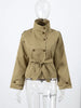 Autumn Stand Collar Trench Coats For Women Long Sleeve Belt Double Breasted Jacket Lady High Street Chic Outerwear