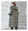 Women Winter Coat Long Thick Parkas Zip Up Warm Female Outwear Slant Pocket Drawstring Hem Women's Jackets 1107