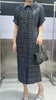 Pleated Dress for Women Single-Breasted Cardigan Jacket Versatile Loose Gold Lapel Long Pleated Skirt