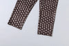 Sexy 3 Piece Set Woman Polka Dot Print Headscarf+Low-Neck Full Sleeve Tops+Metal Buckle Crop Pants Streetwear