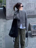 Grey double zipper turtleneck knitted cashmere cardigan women's autumn and winter thickened 100% pure wool with sweater coat