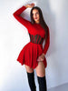 Women Dresses Mesh Patchwork Sheer Long Sleeve Sexy Club O Neck A-line Sheath Bodycon Female Vestidos Robes